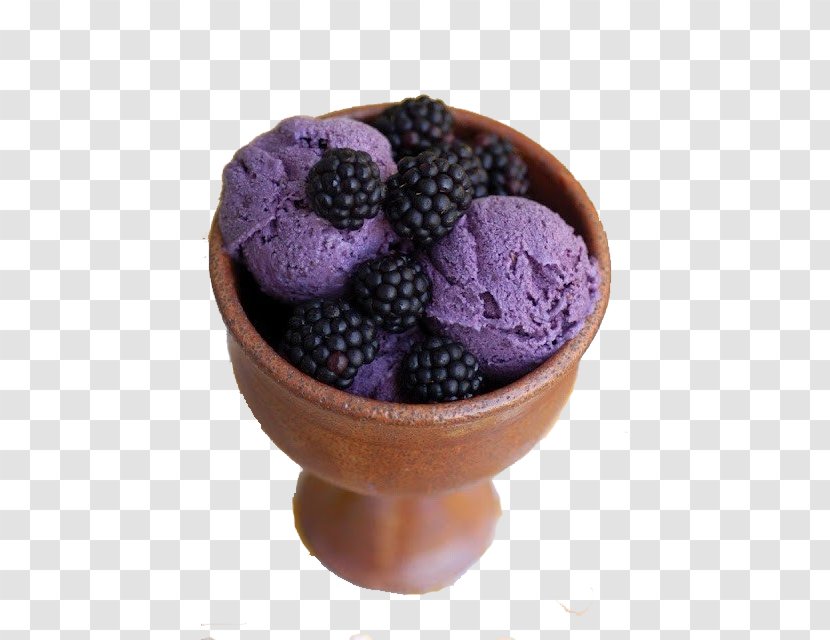 Ice Cream Cone Frozen Yogurt Milk - Fruit - Blueberry Purple Sweet Potato Transparent PNG