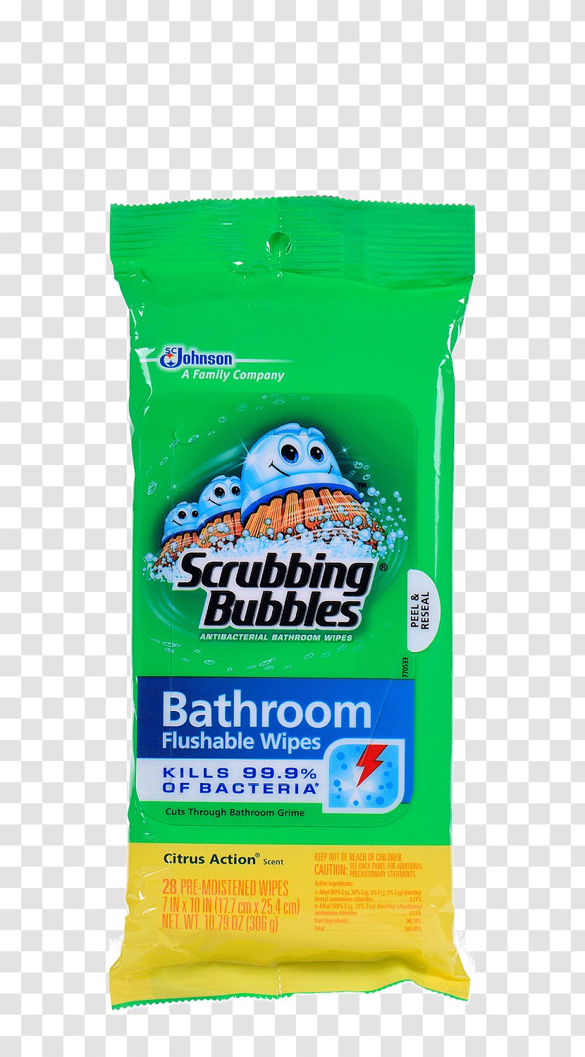 Scrubbing Bubbles Antibacterial Bathroom Flushable Wipes Wet Wipe Cleaning - Disinfectants - Kitchen Transparent PNG