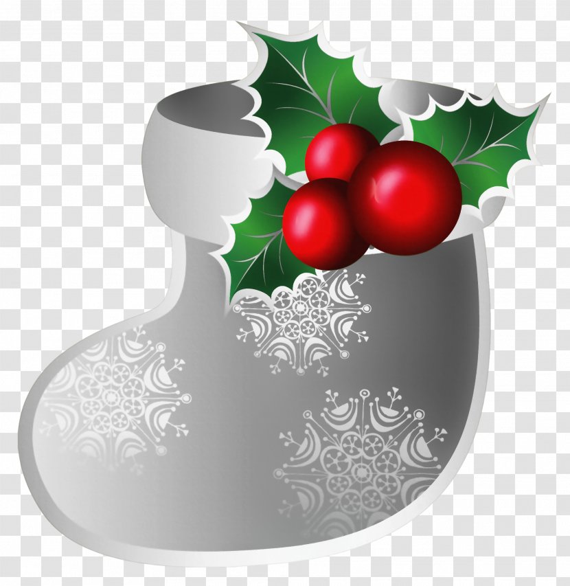 Christmas Ornament Clip Art - Flower - Transparent Silver Stoking Clipart Transparent PNG