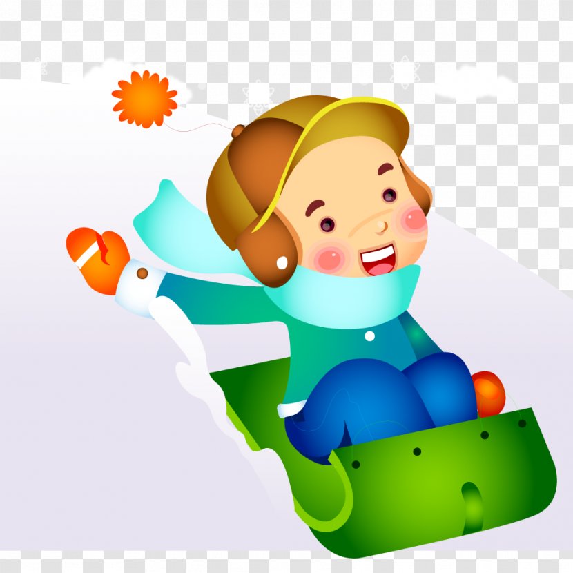 Skiing Cartoon Illustration - Smile - The Boy Is Transparent PNG