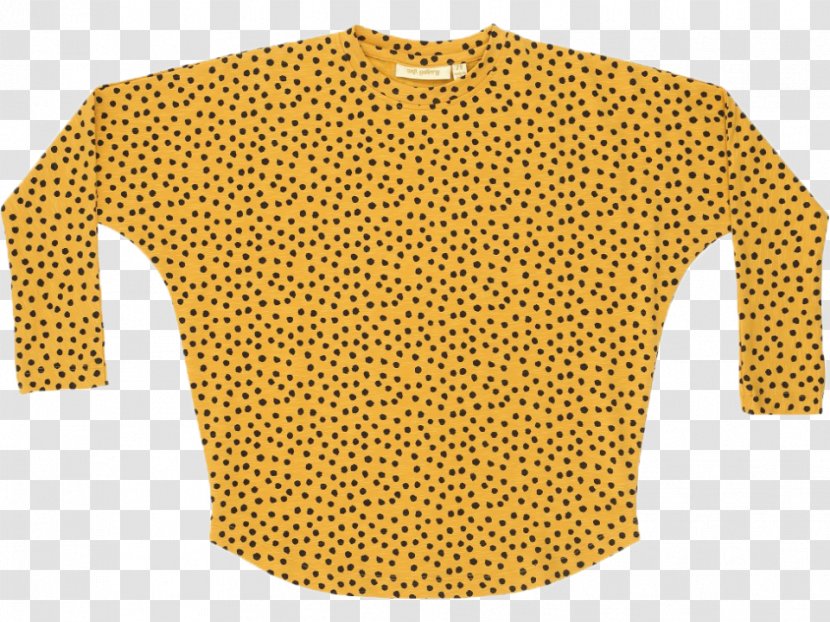 Polka Dot Sleeve T-shirt Yellow Button - Outerwear - Soft Transparent PNG