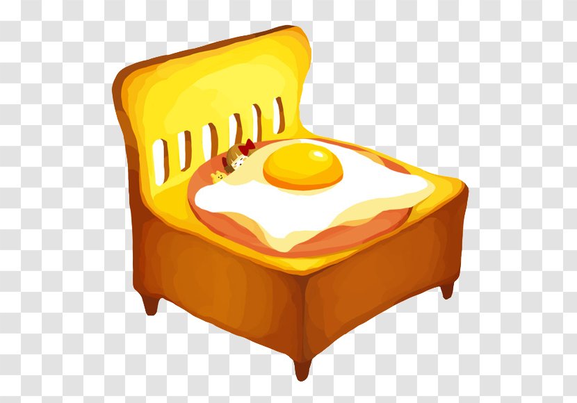 Fried Egg Toast Breakfast Food - Furniture - Poached Bed Transparent PNG