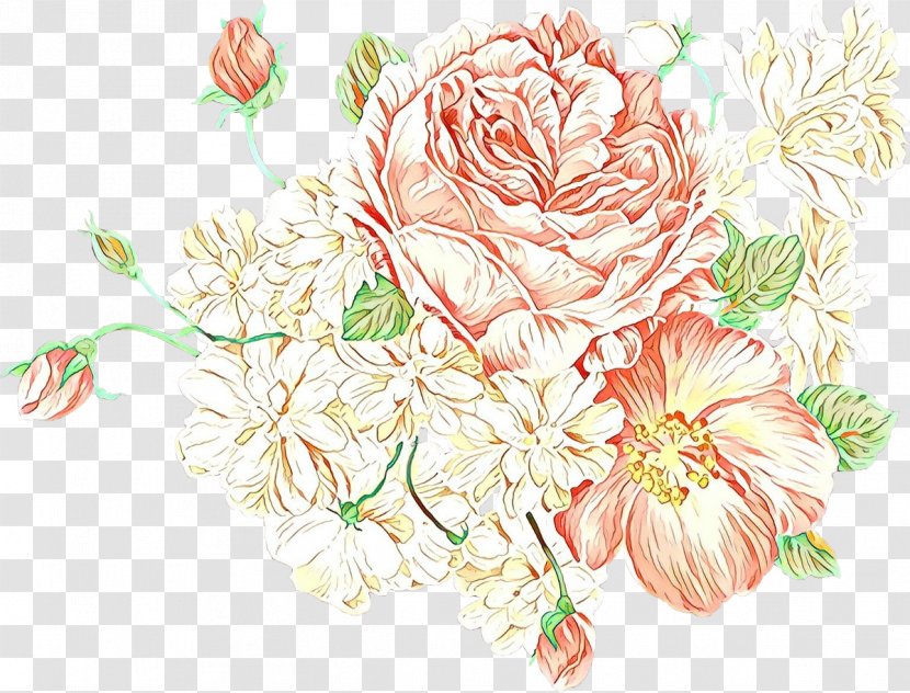 Bouquet Of Flowers Drawing - Floristry - Rose Family Transparent PNG