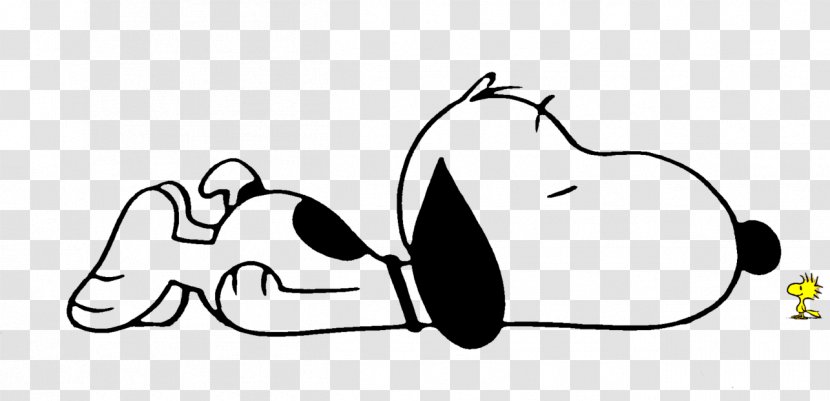 Snoopy Woodstock Peanuts Black And White Comics - Cartoon - Sleeping Transparent PNG