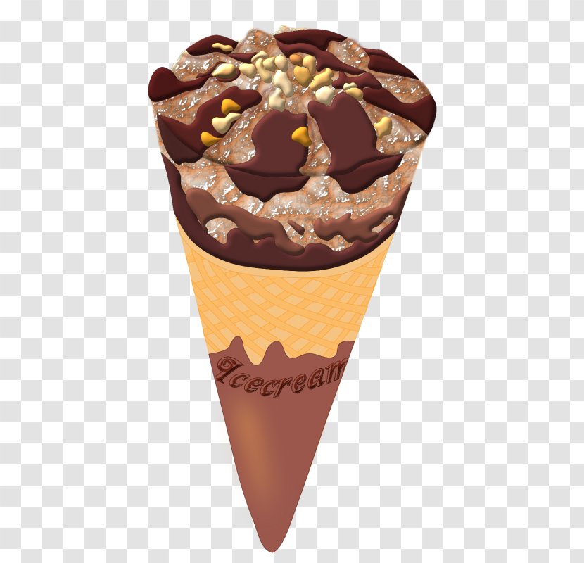 Ice Cream Cones Chocolate Sundae - Cone Transparent PNG