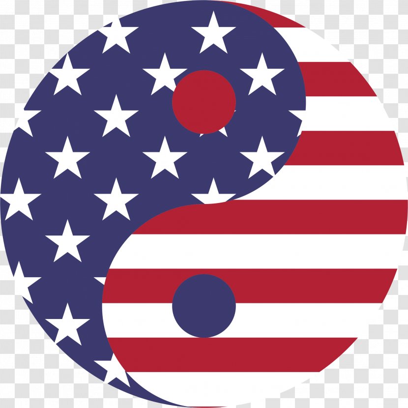 Flag Of The United States Yin And Yang Symbol Clip Art - American Transparent PNG