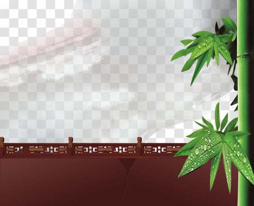 China Chinoiserie Poster - Architecture - Bamboo Leaves Transparent PNG