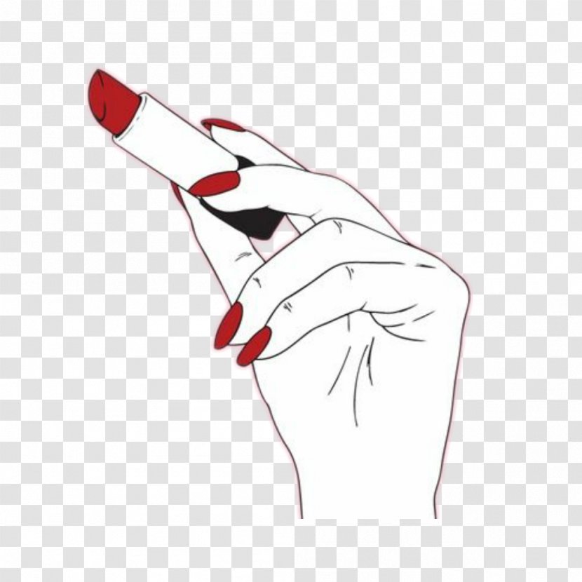 Nail Red Hand Lipstick - Watercolor Transparent PNG