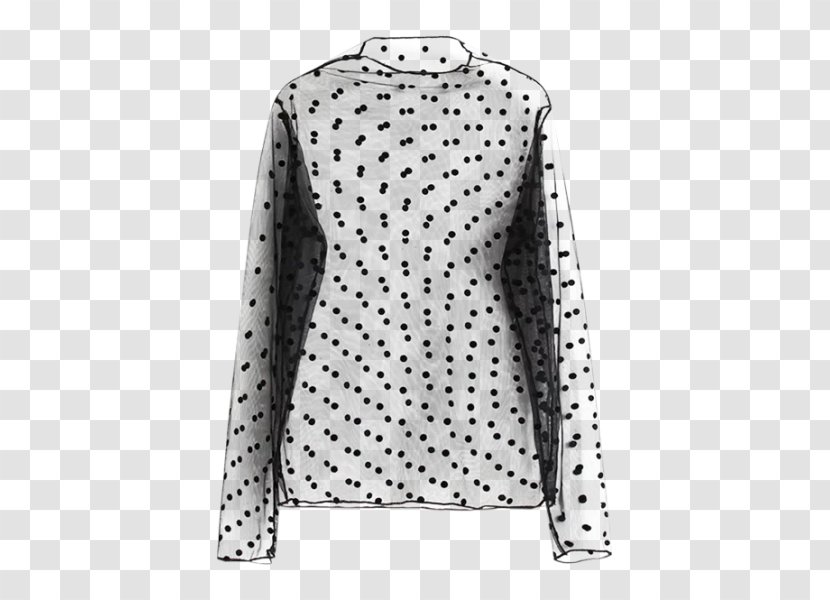 Sleeve Light Polka Dot T-shirt Clothing - Longsleeved Tshirt - Black Dots Transparent PNG