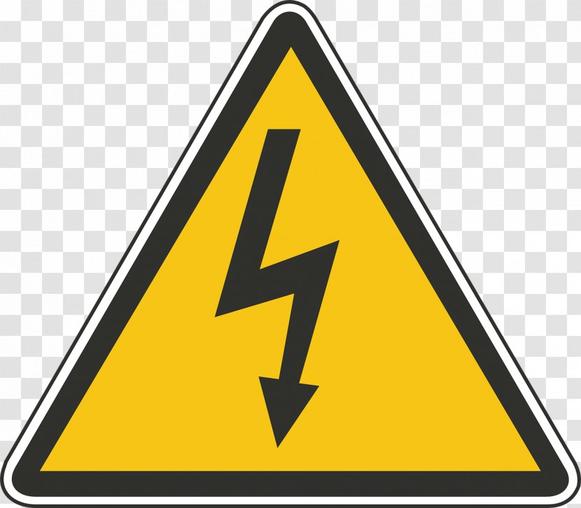 High Voltage Electricity Symbol - Traffic Sign - Save Transparent PNG