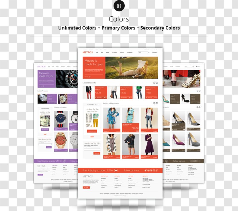 PrestaShop Responsive Web Design Page Template CS-Cart - Unlimited Colors Transparent PNG