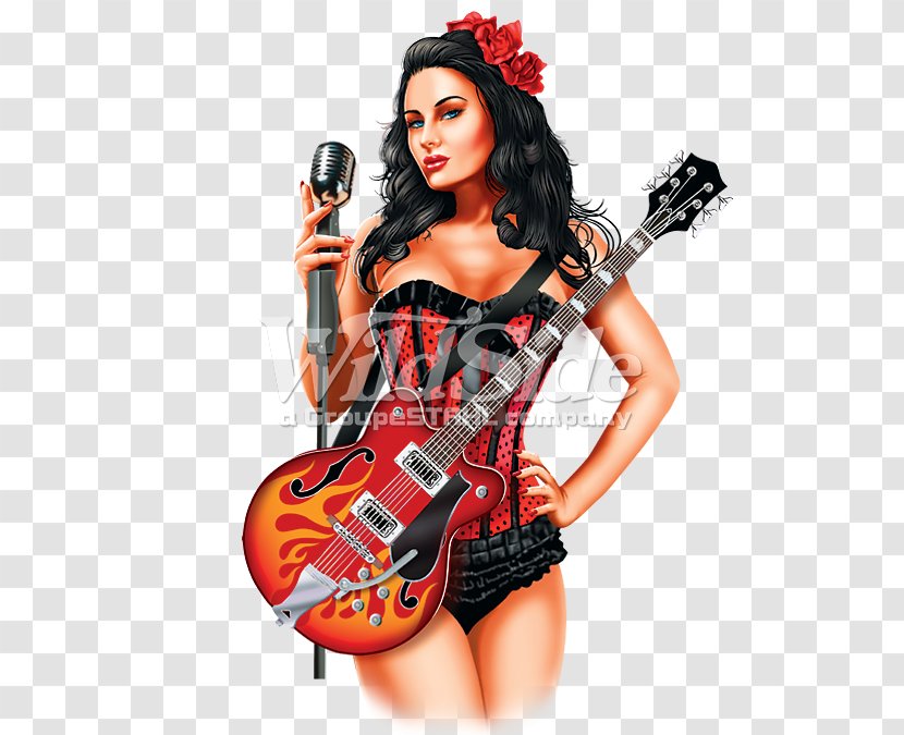 Bass Guitar Electric Microphone Tartan - Cartoon Transparent PNG