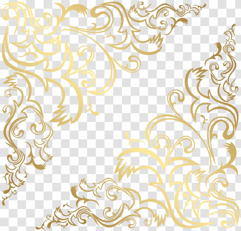 Clip Art Image Design Vector Graphics - Motif - Filigree Gold Transparent PNG