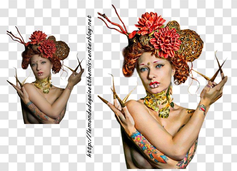 Floral Design Headpiece - Autumn Woman Transparent PNG