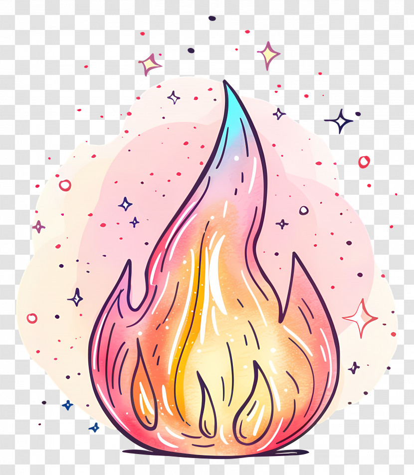 Cartoon Fire - Colorful And Magical Flame Illustration Transparent PNG