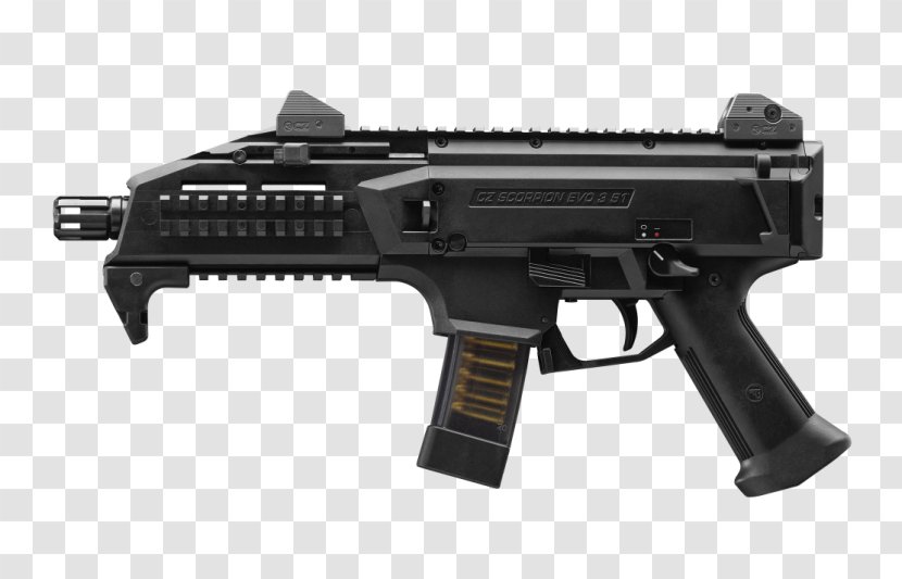 CZ Scorpion Evo 3 Škorpion Firearm Pistol Submachine Gun - Silhouette - Flower Transparent PNG