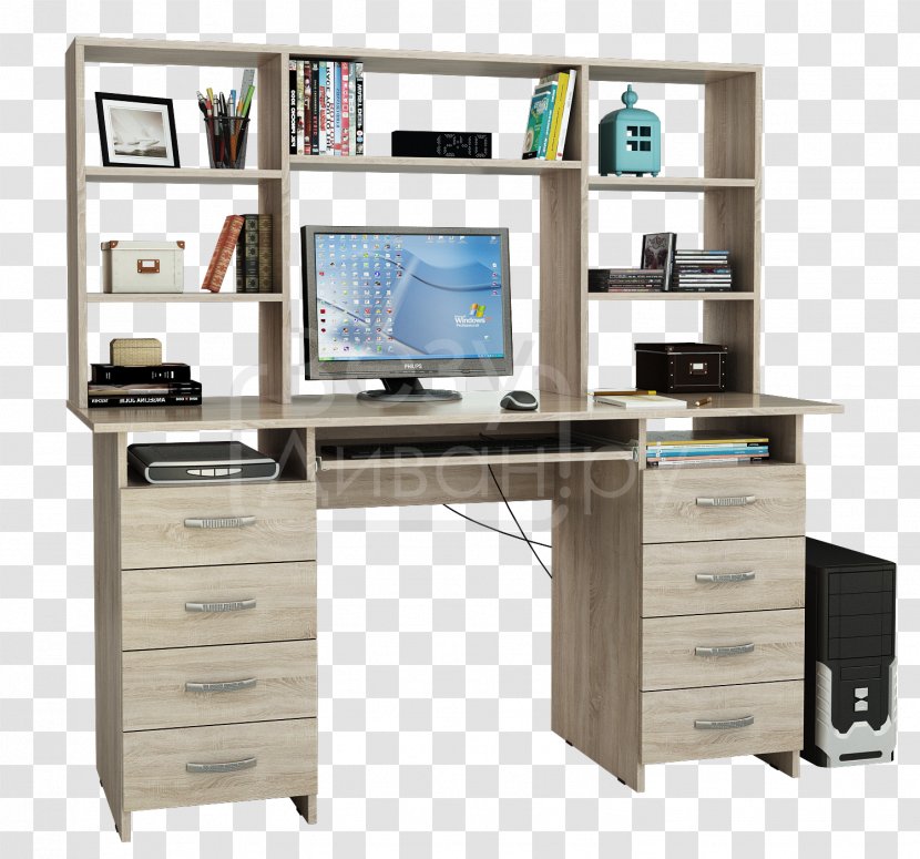 Computer Desk Table Furniture Cases & Housings - Cartoon Transparent PNG