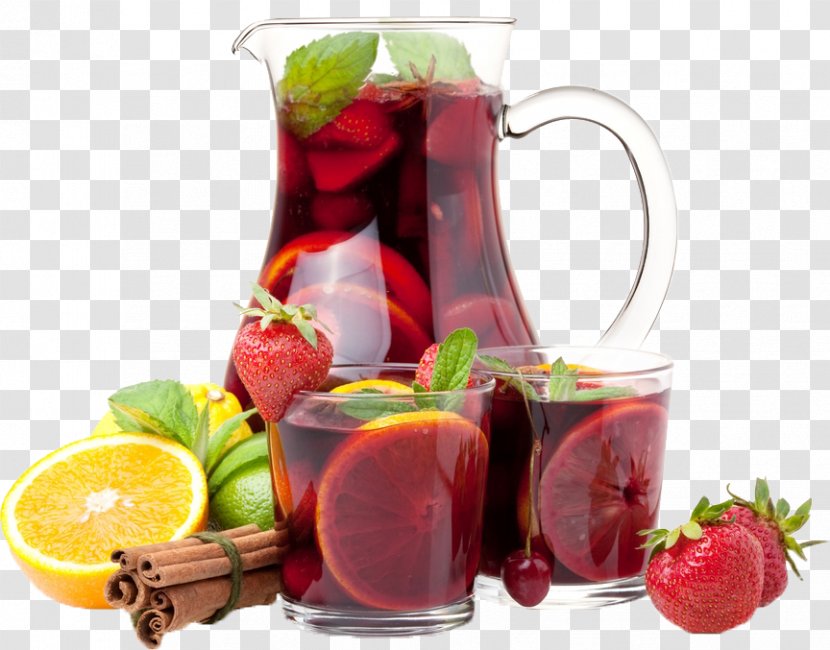 Sangria Wine Cocktail Punch - Strawberry Juice Transparent PNG