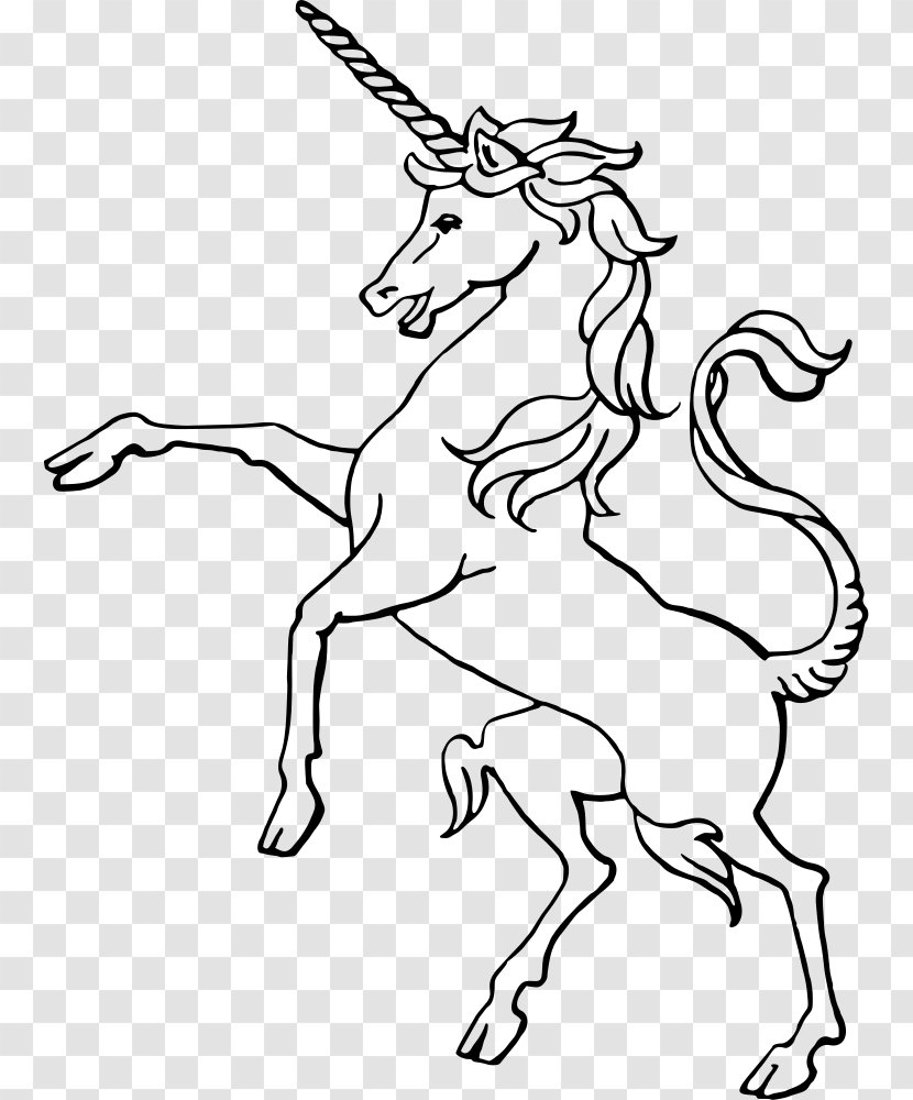 Winged Unicorn Line Art Clip - Fictional Character Transparent PNG