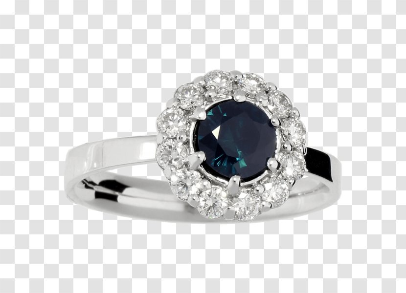 Engagement Ring Jewellery Sapphire Gemstone - Halo Circle Transparent PNG