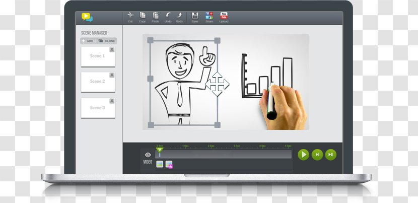 Presentation Video Editing Explainer Computer Software - Whiteboard Cartoon Transparent PNG