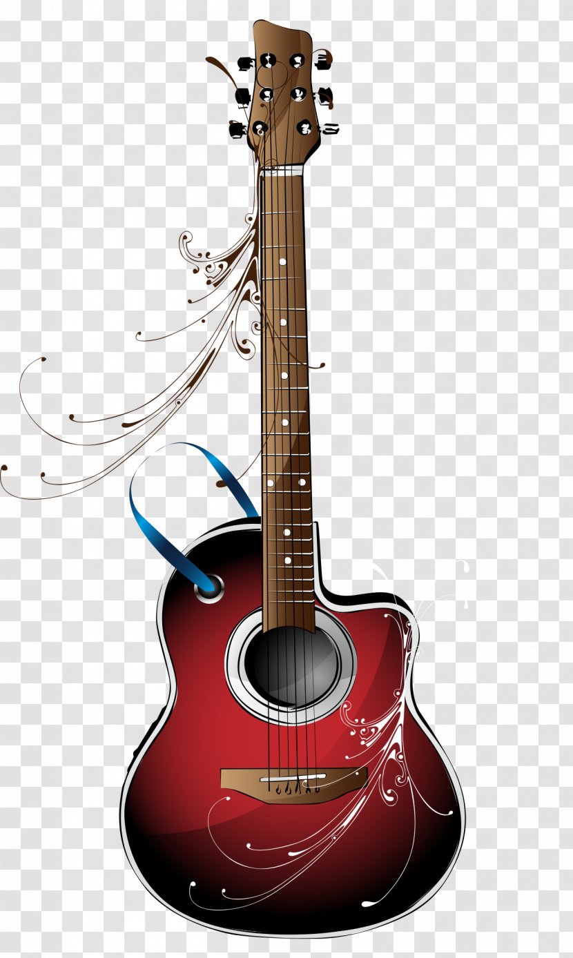 Acoustic Guitar High-definition Video Wallpaper - Heart - Musical Instruments Red Electric Transparent PNG