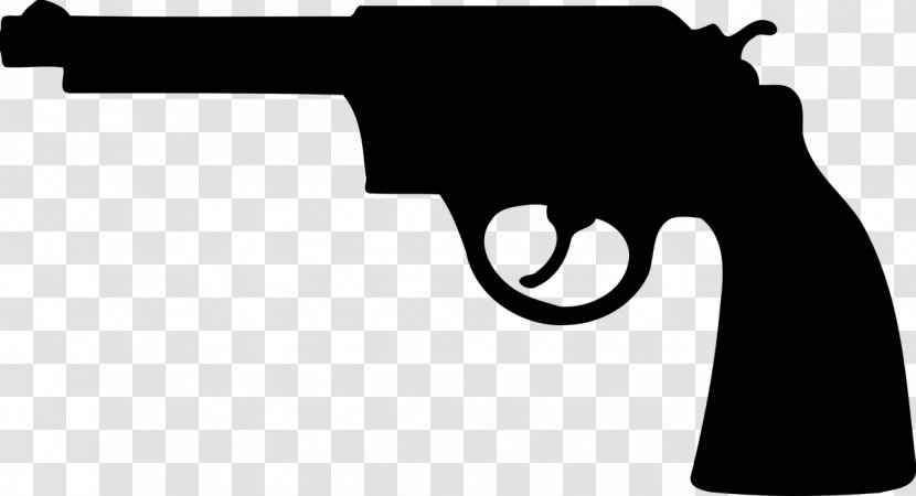 Revolver Clip Art - Black - Silhouette Transparent PNG