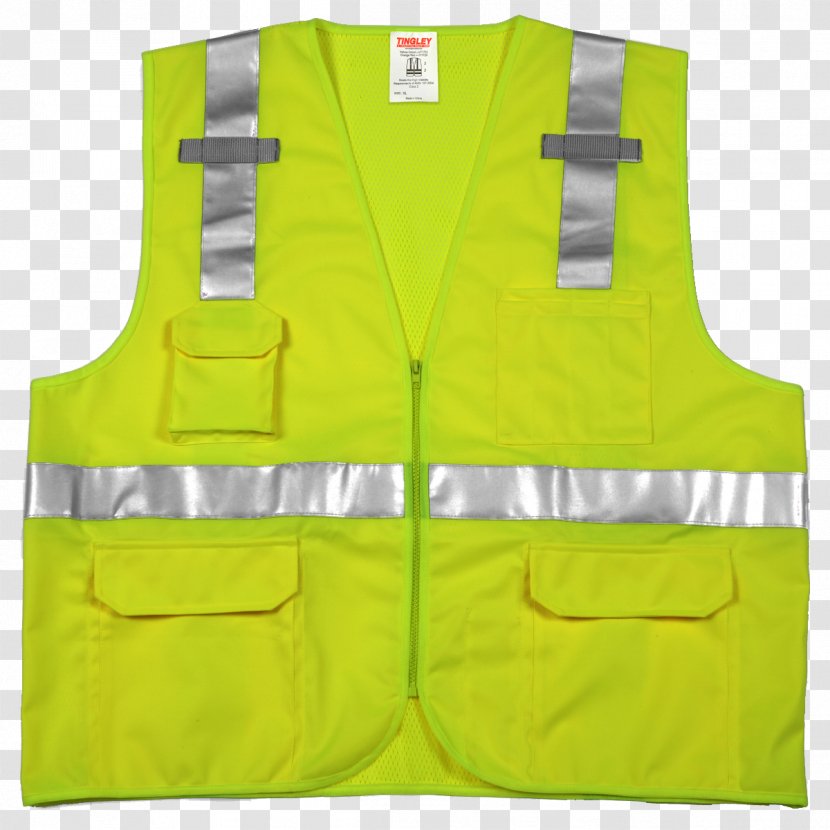 Gilets Sleeveless Shirt High-visibility Clothing - High Visibility - Vis With Green Back Transparent PNG