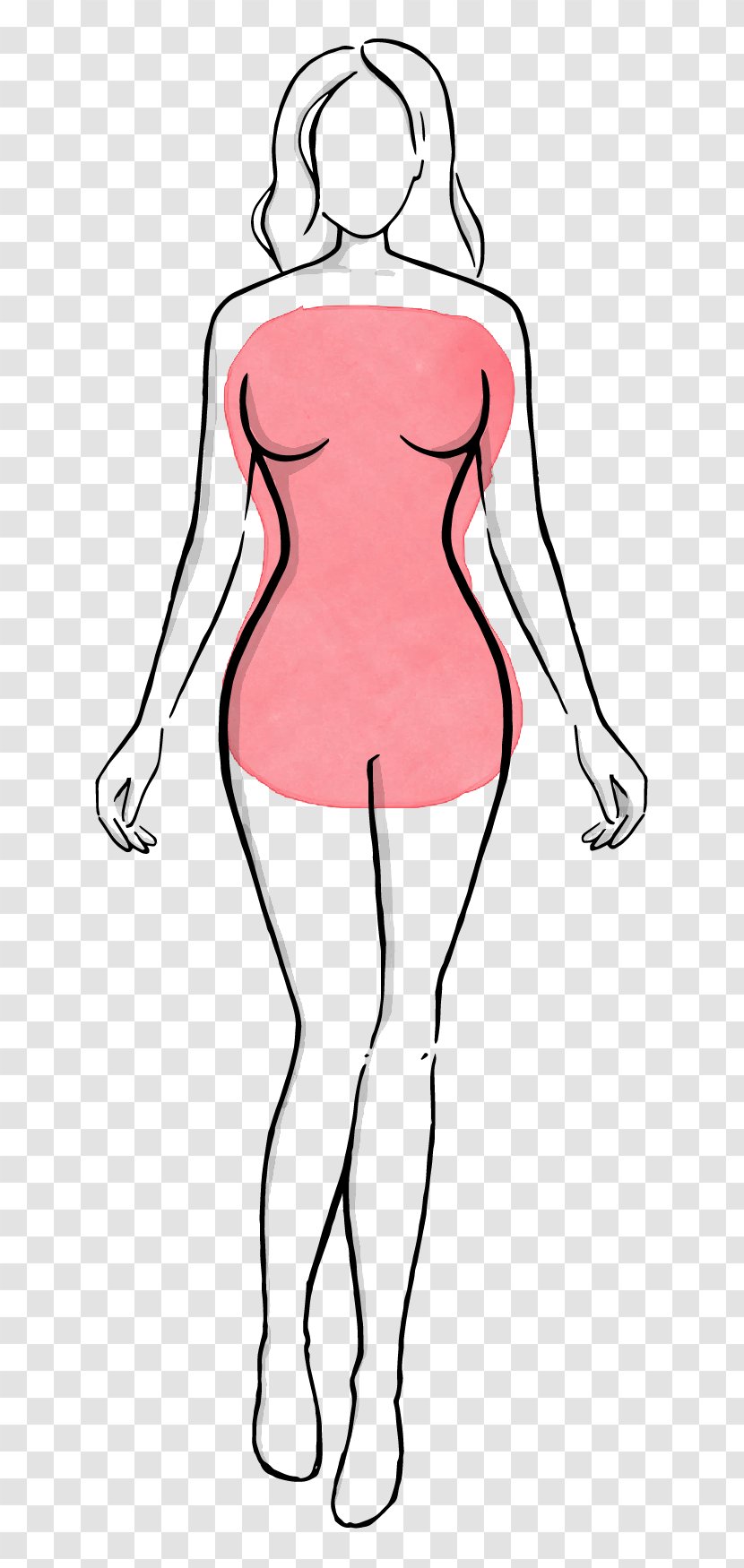 Little Black Dress Sleeve Female Body Shape Hourglass Figure - Heart Transparent PNG