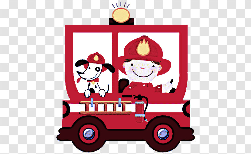 Cartoon Transport Vehicle Fire Apparatus Emergency Vehicle Transparent PNG