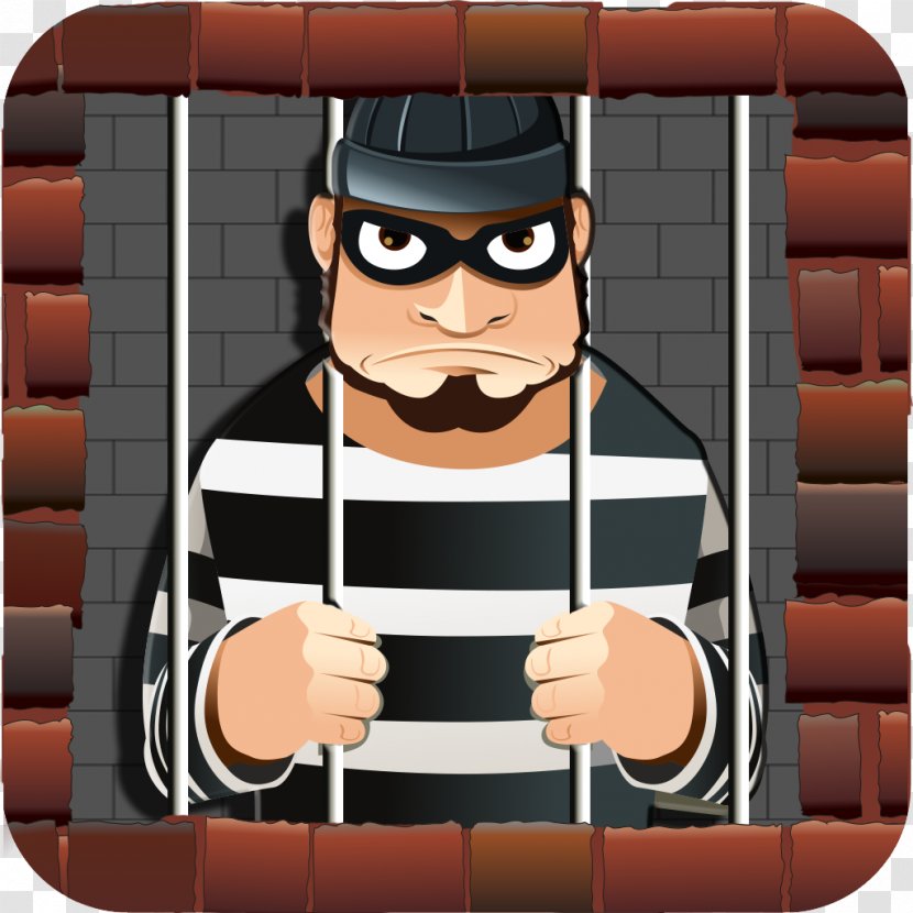 Escape From Criminals Facial Hair Cartoon Prison - Jail Transparent PNG