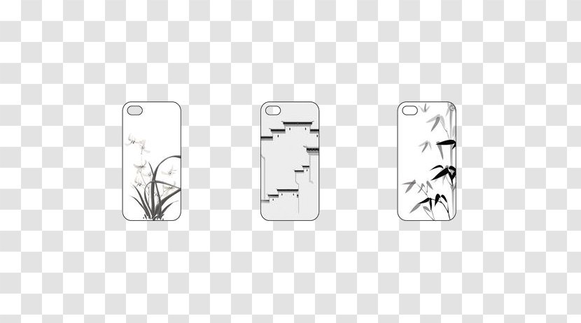 Black And White Clip Art - Brand - Ink Pattern Phone Case Transparent PNG