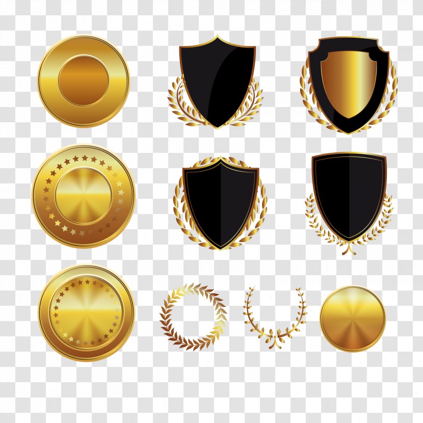 Shield Icon - Yellow - Medals Free Vector Graphics Pull Transparent PNG