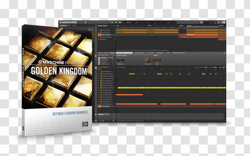 Computer Software Maschine Native Instruments Sound Musical - Frame - Golden Stereo Transparent PNG