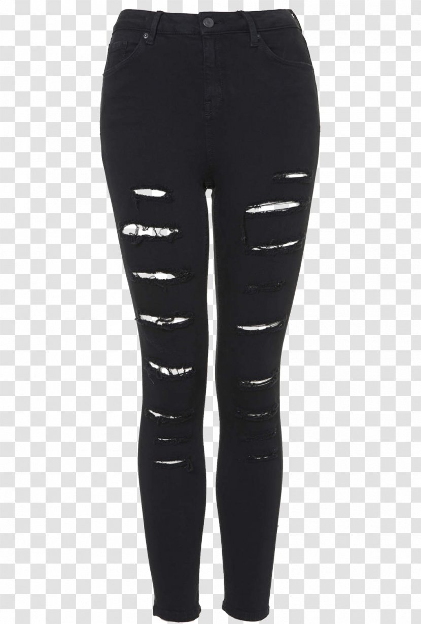 Leggings Mom Jeans Topshop Clothing - Black - Ripped Transparent PNG