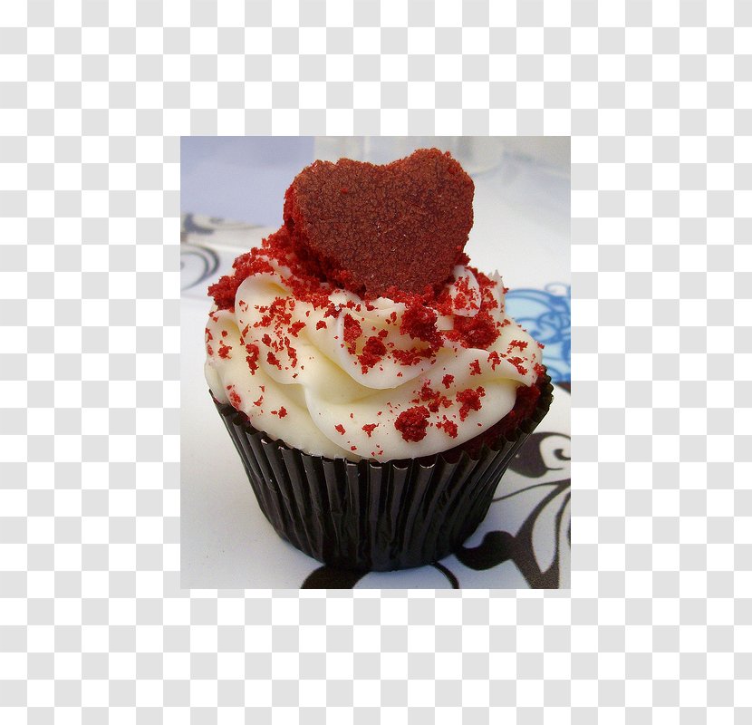Red Velvet Cake Cupcake Sundae Frosting & Icing Cream - Chocolate - Ice Transparent PNG