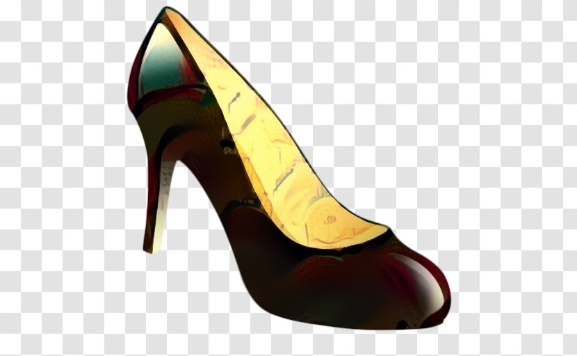 Yellow Background - High Heels - Beige Leather Transparent PNG