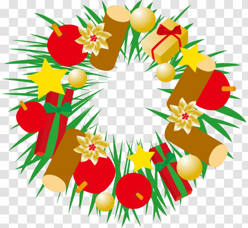 Christmas Happy New Year Decor. - Floral Design - Food Transparent PNG