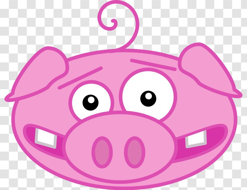 Large White Pig Clip Art - Face - Funny Cartoon Faces Images Transparent PNG