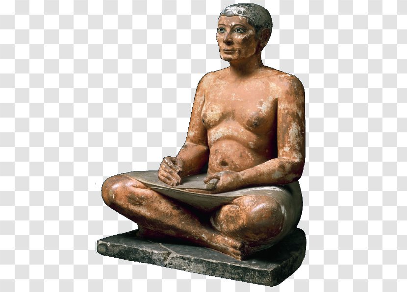 The Seated Scribe Ancient Egypt Musée Du Louvre Old Kingdom Of Saqqara - Figurine - Fourth Dynasty Transparent PNG