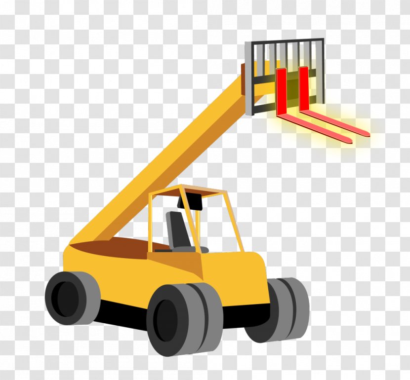 Telescopic Handler Technology Motor Vehicle - Yellow - Electric Platform Truck Transparent PNG