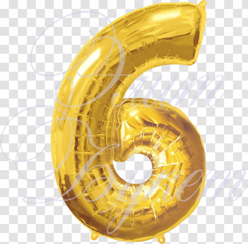 Number Toy Balloon Numerical Digit Gold - Helium Transparent PNG