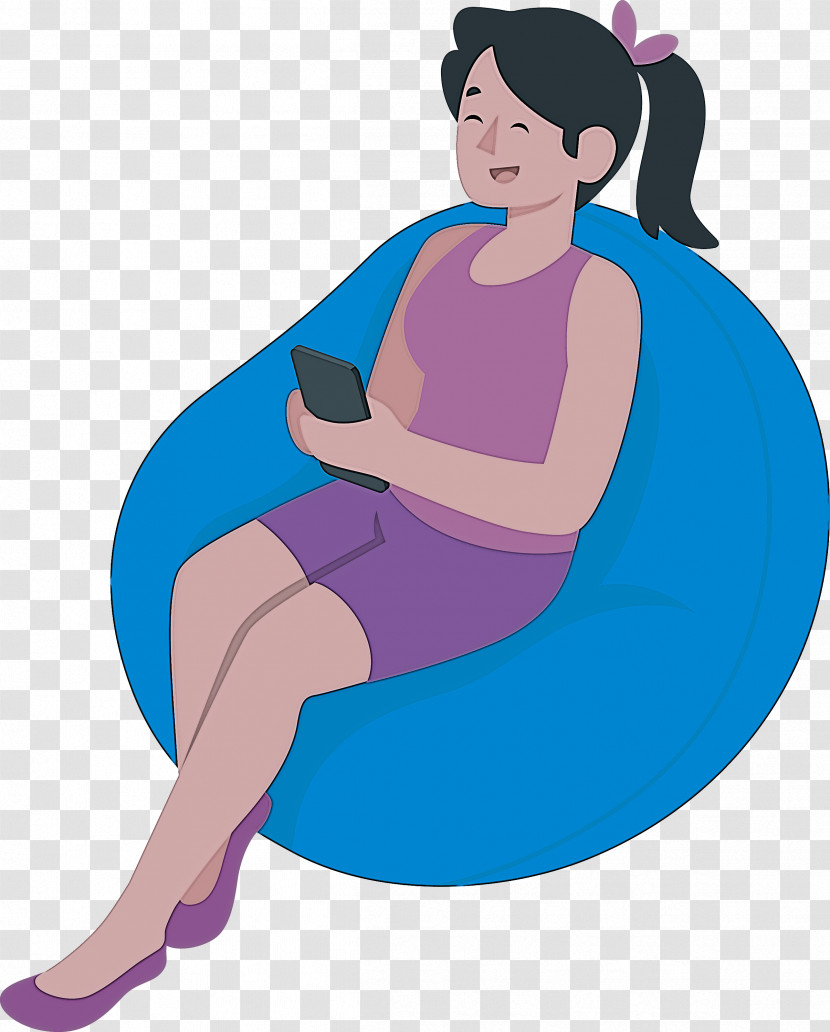 Girl Playing Mobile Phone Transparent PNG