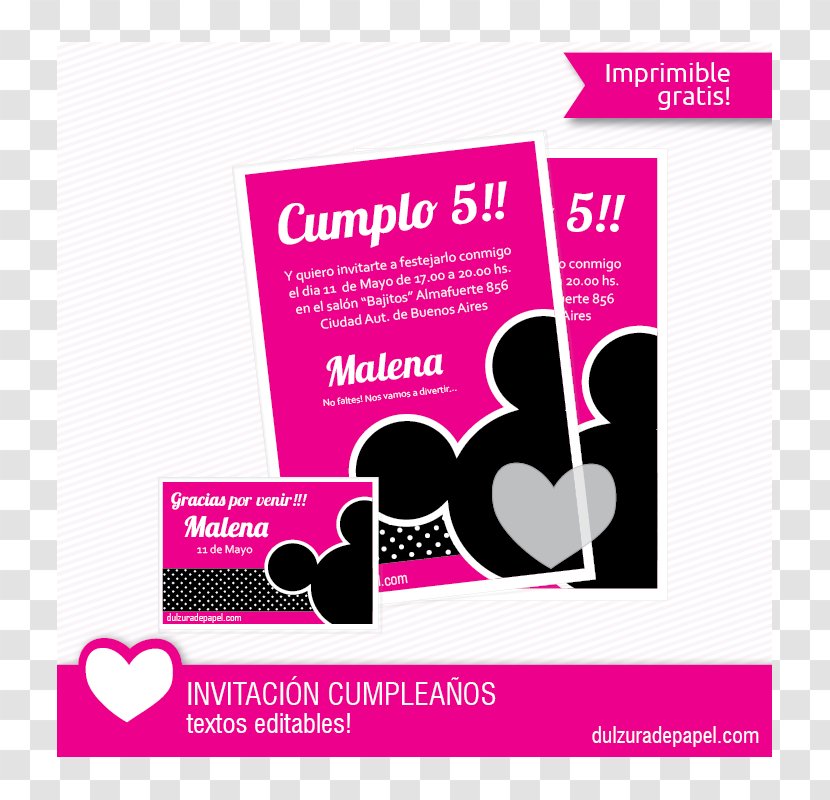 Mickey Mouse Convite Gratis Wedding Birthday - Advertising Transparent PNG