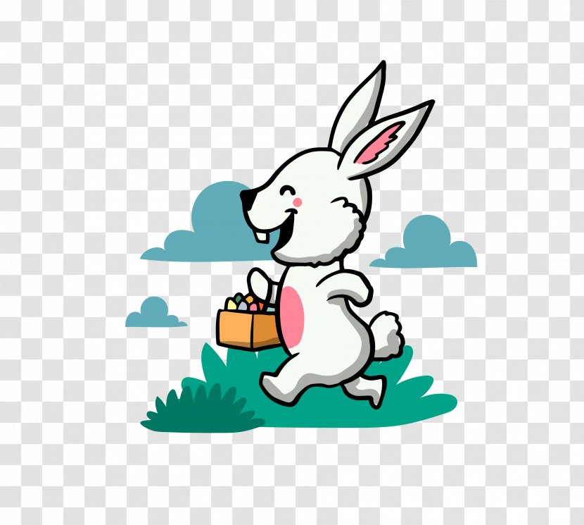 Easter Bunny White Rabbit Hare European - Rabits And Hares - Cute Transparent PNG