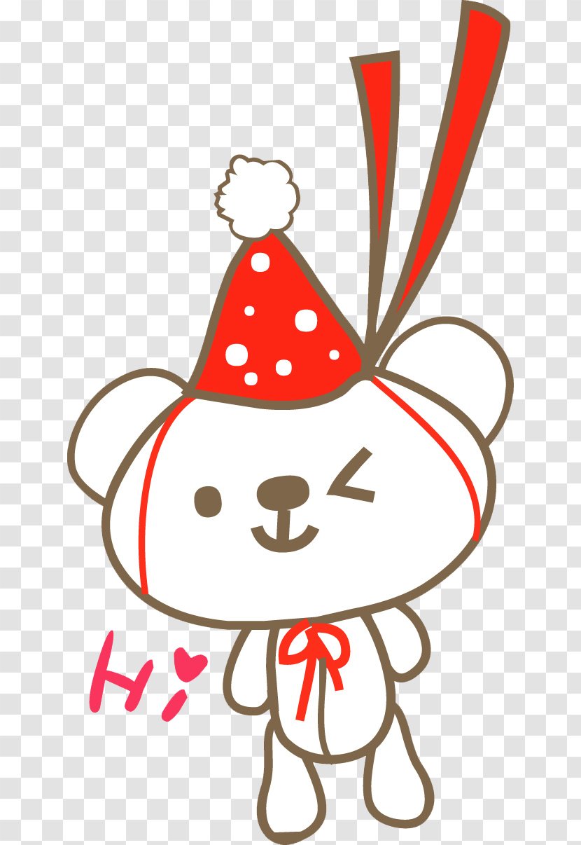 Christmas Ornament Clip Art - Flower - Wearing A Red Hat Greeting Toy Bear Transparent PNG