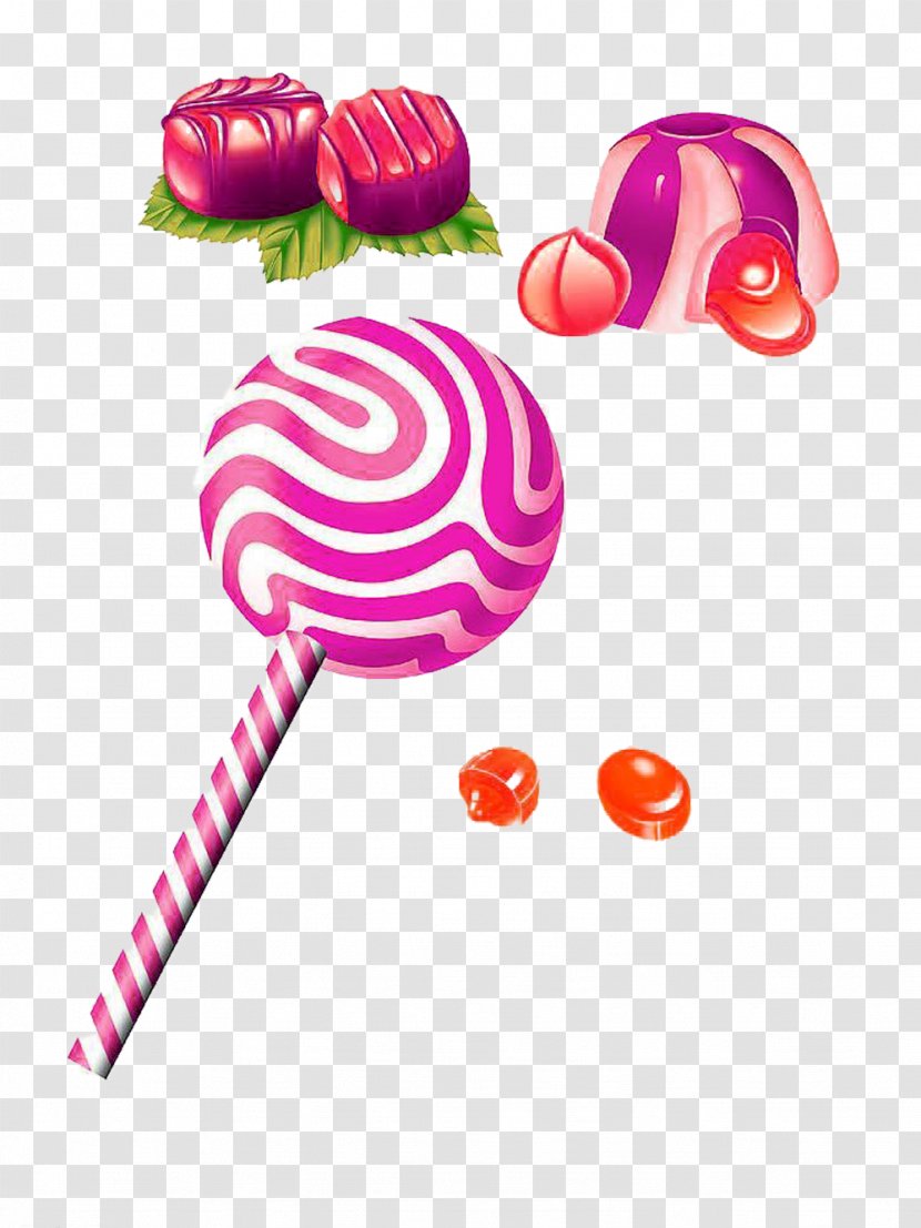 Lollipop Hard Candy - Magenta - Alps Sugar Picture Material Transparent PNG