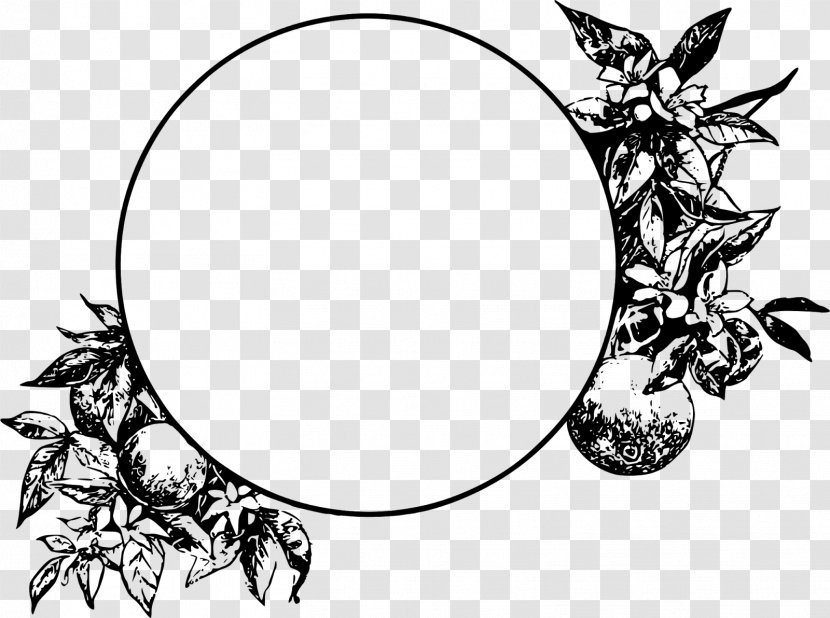 Borders And Frames Fruit Clip Art - Black White - Computer Graphics Transparent PNG