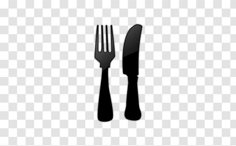 Boomerang Cafe Fork Kitchen Utensil - Black And White Simplicity Transparent PNG