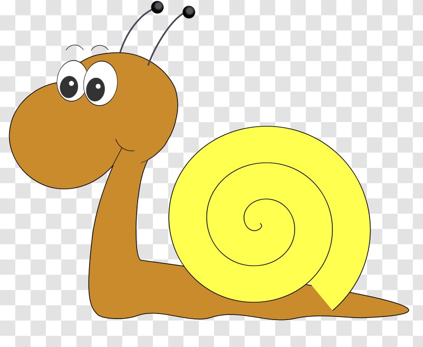 Schnecken Gastropods Escargot Clip Art - Snails And Slugs - Yellow Brown Snail Shell Cartoon Transparent PNG
